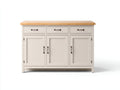 Buffet-MDF-bois-126x44x87 cm-ivoire-bois naturel-style classique