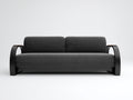 Canapé 2 places-tissu-bois-180x82x75 cm-gris foncé-noir-style moderne