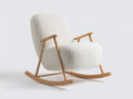 Fauteuil à bascule-tissu bouclé-bois-78x86x92 cm-blanc cassé-bois naturel-style nordique