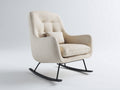 Fauteuil à bascule-tissu bouclé-métal-78x86x93 cm-crème-noir-style moderne