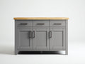Buffet-MDF-bois-130x46x92 cm-gris-bois naturel-style moderne