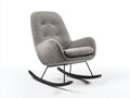 Fauteuil à bascule-tissu-métal-80x89x94 cm-gris-noir-style vintage
