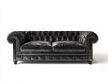 Canapé 2 places-velours-178x88x76 cm-noir-style Chesterfield