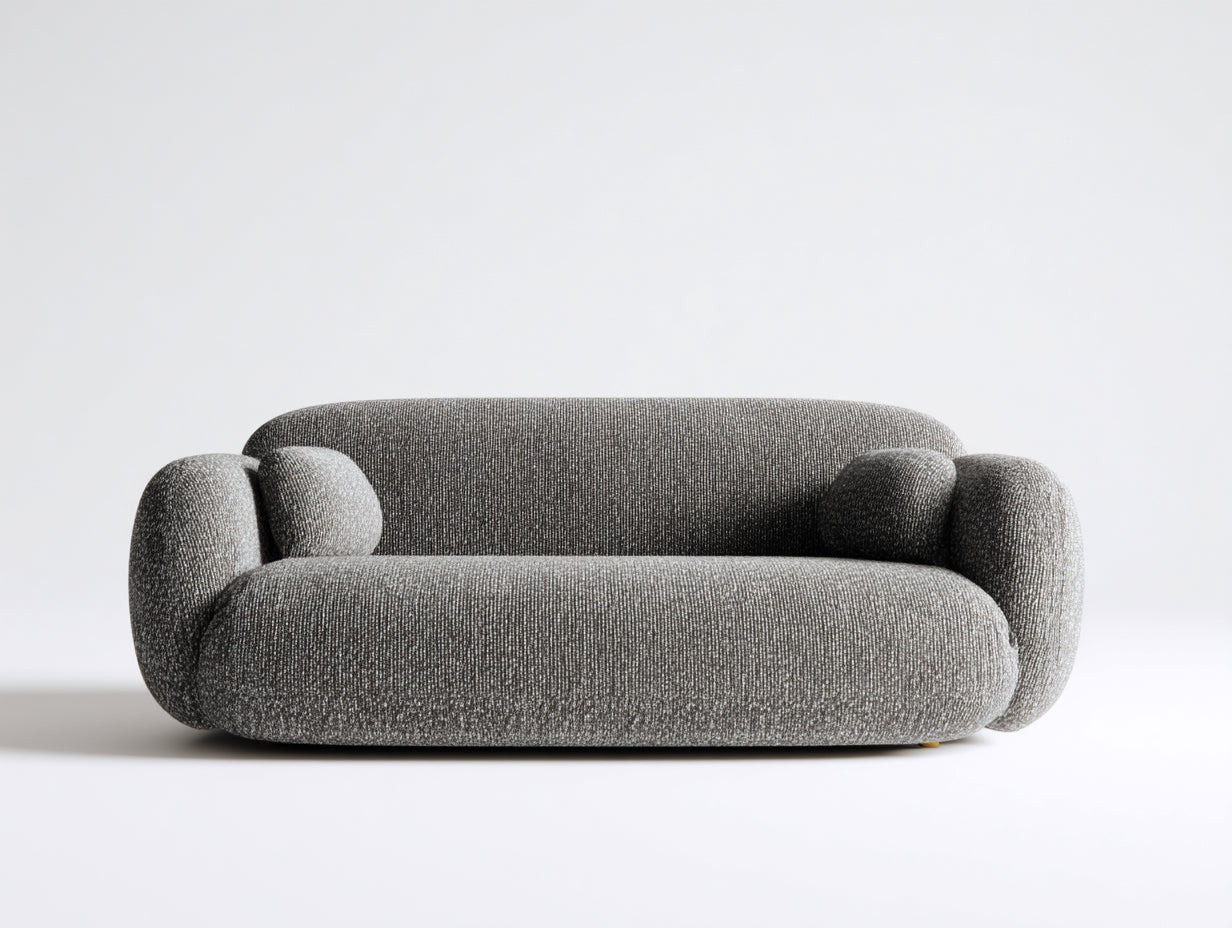 Canapé 2 places-tissu-176x88x74 cm-gris-style contemporain