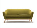 Canapé 2 places-tissu-bois-172x83x79 cm-vert olive-bois naturel-style moderne