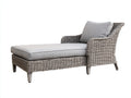 Bain de soleil - rotin - 176x75x83 cm - gris clair-gris - style contemporain