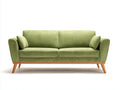 Canapé 2 places-tissu-bois-182x84x81 cm-vert clair-bois naturel-style scandinave