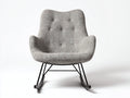 Fauteuil à bascule-tissu-métal-78x86x88 cm-gris-noir-style rétro