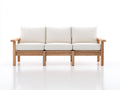Canapé de jardin - bois-tissu - 216x82x76 cm - naturel-blanc - moderne