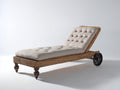 Bain de soleil - rotin - bois - métal - 184x72x85 cm - naturel-beige - style vintage