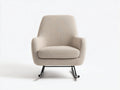 Fauteuil à bascule-tissu-métal-74x83x91 cm-beige-noir-style moderne