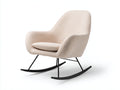 Fauteuil à bascule-tissu bouclé-métal-82x88x95 cm-beige-noir-style moderne