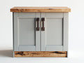 Buffet-MDF-bois-102x45x84 cm-gris clair-bois rustique-style industriel