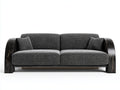 Canapé 2 places-tissu-bois-186x86x78 cm-gris foncé-noir-style moderne