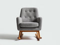 Fauteuil à bascule-tissu-bois-77x84x90 cm-gris-bois naturel-style scandinave