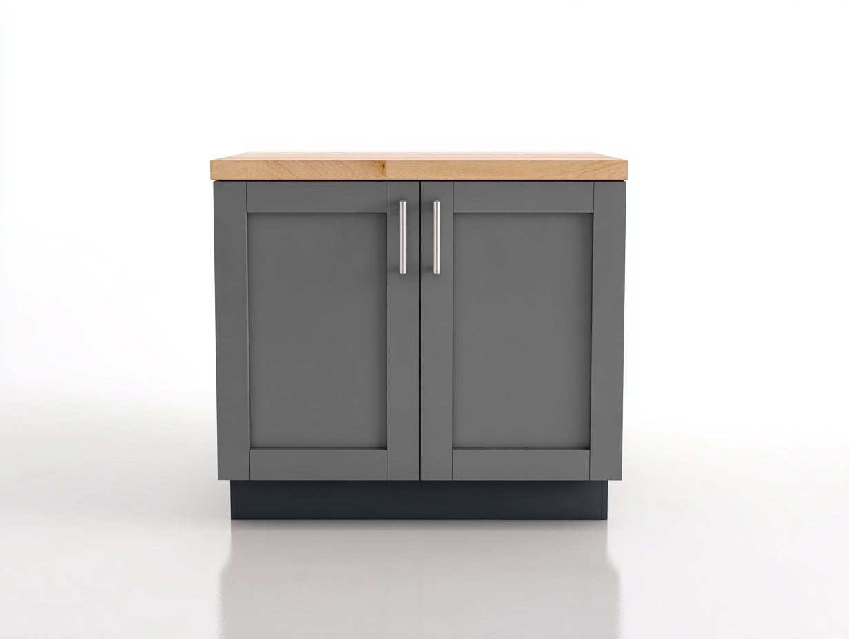 Buffet-MDF-bois-84x39x86 cm-gris foncé-bois naturel-style moderne