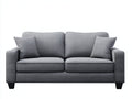 Canapé 2 places-tissu-bois-170x85x86 cm-gris clair-noir-style moderne